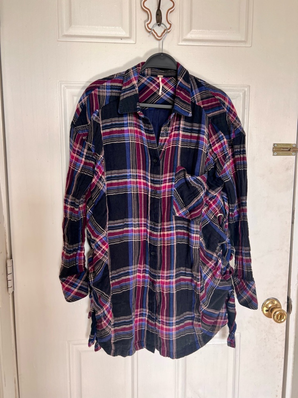 Free People | Lace Up Plaid Shirt